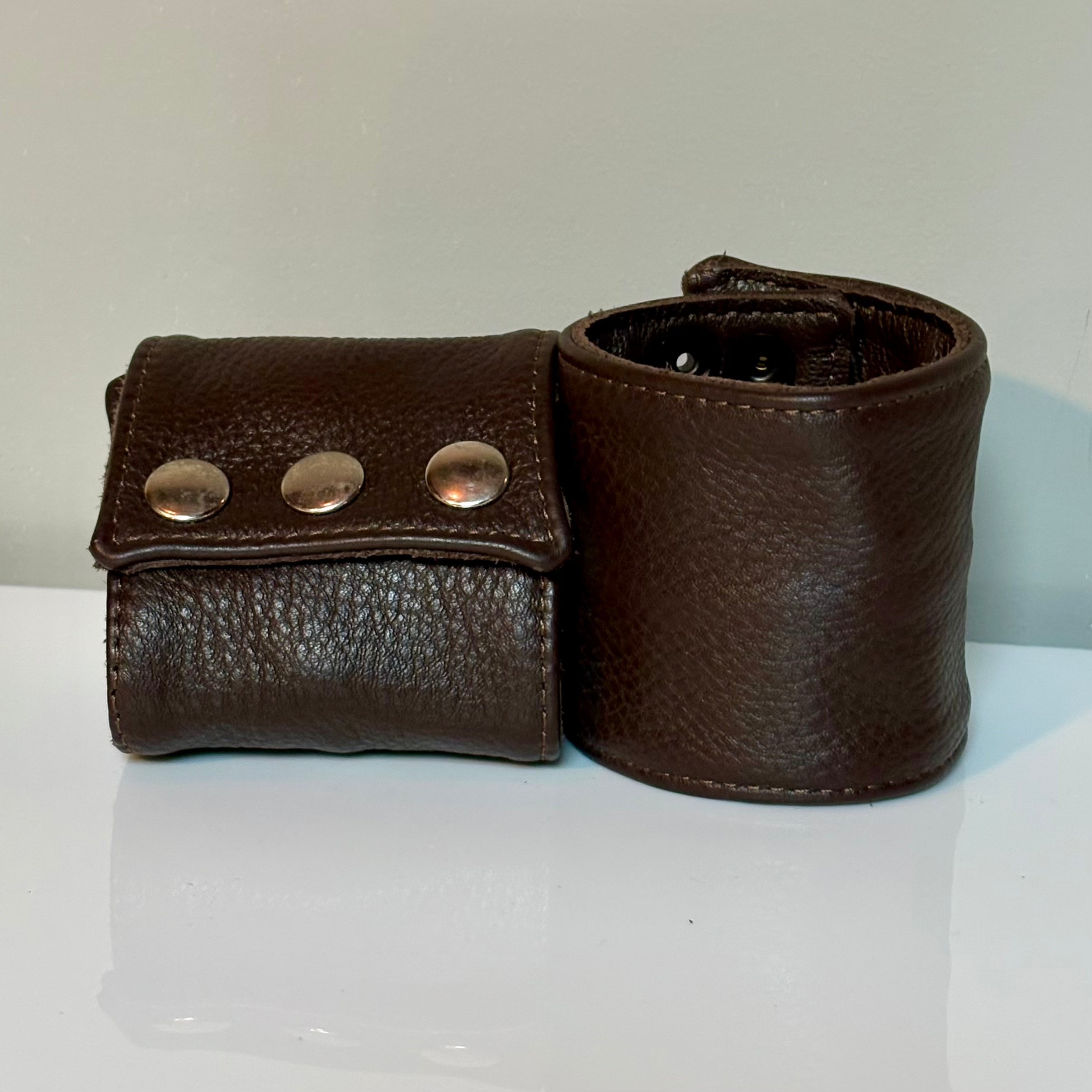 3" Leather Wrist Cuffs with Zipper